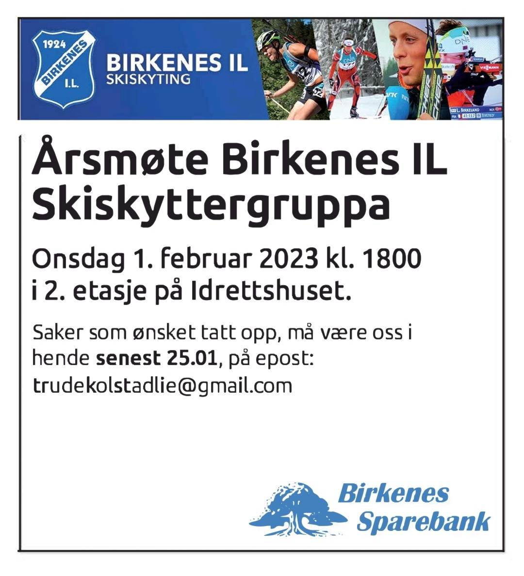Årsmøte Skiskyttergruppa - 01.02.2023 kl 18:00